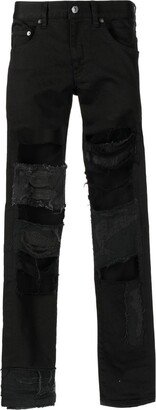 Distressed-Effect Skinny-Cut Trousers