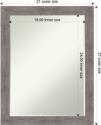 Petite Bevel Wall Mirror - Pinstripe Plank Grey Narrow Frame - Pinstripe Plank Grey Narrow - 21 x 27 in