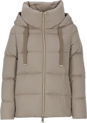 Funnel-Neck Zipped Padded Puffer Jacket-AB