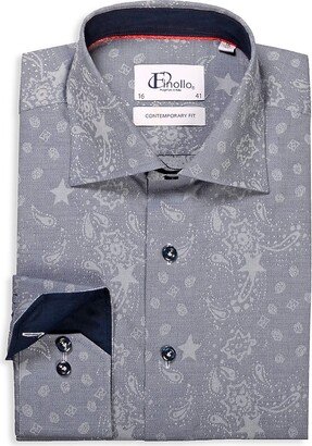 Finollo Contemporary Fit Paisley Dress Shirt