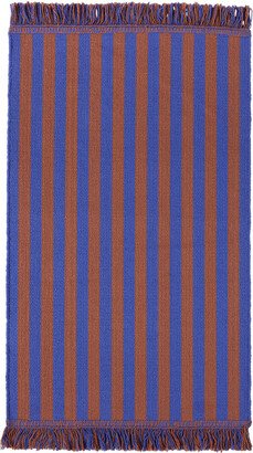 Brown & Blue Striped Door Mat