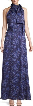 Kayla Tie Halterneck Printed Gown