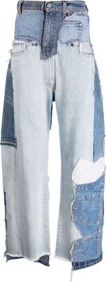 Upcycled wide-leg jeans