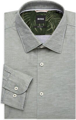 Linen Blend Casual Fit Dress Shirt