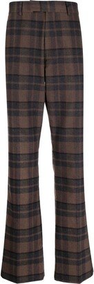 Plaid-Pattern Tailored Trousers