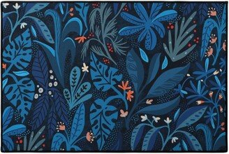 Door Mats: Jungle Nights Door Mat, Blue