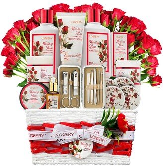 Lovery Red Rose 35Pc Bath & Body Spa Gift-AA