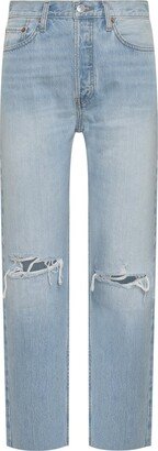 High Waist 70s Distressed Skinny Jeans