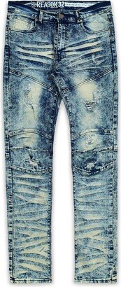 Men's Big and Tall Vintage-Like Beach Skinny Denim Jeans