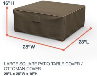 Budge StormBlock™ Hillside Black and Tan Square Patio Table Ottoman Cover Multiple Sizes