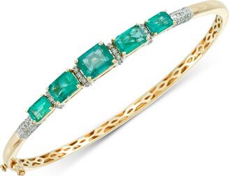 Rare Featuring Gemfields Emerald (4-1/3 ct. t.w.) & Diamond (3/8 ct. t.w.) Bangle Bracelet in 14k Gold, Created for Macy's