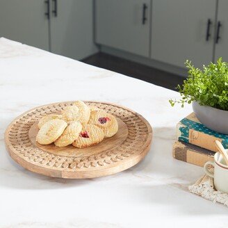 Studio 350 Brown Wood Country Cottage Cake Stand 2 x 15 x 15 - 15 x 15 x 2 Round