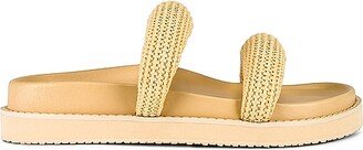 SIMKHAI Lupita Puffy Strap Raffia Platform Sandals