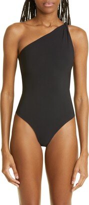 Twist Strap One-Shoulder One-Piece Swimsuit