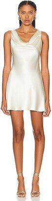 Mirror Palais Mini Plunging Back Cowl Dress in Cream