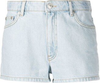 Embroidered-Logo Denim Shorts-AC