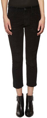 Logo Patch Cropped Jeans-AA