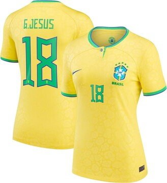 Women's Gabriel Jesus Yellow Brazil National Team 2022/23 Replica Home Jersey