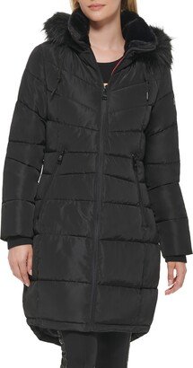 Apres Ski Faux Fur Trim Hooded Puffer Jacket