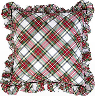 Stewart Tartan Ruffle Holiday Pillow - 18