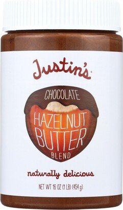 Justin's Nut Butter Hazelnut Butter - Chocolate - Case of 6 - 16 oz.