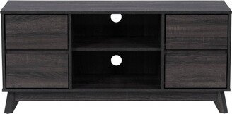 Hollywood Wood Grain TV Stand for TVs up to 55 with Drawers Dark Gray