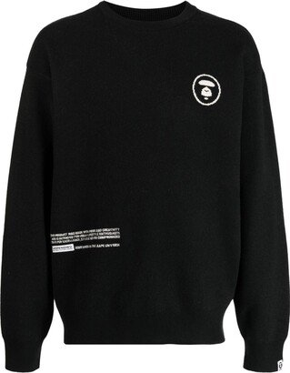 Intarsia-Knit Logo Jumper-AC