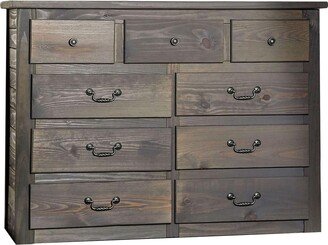 Dresser With Weathered Exterior and Plank Style Design, Gray