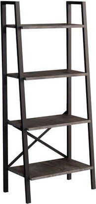 IGEMAN Leon 5 Tier Metal Frame Ladder Bookshelf Organizers for Small Space Living Room, Grey