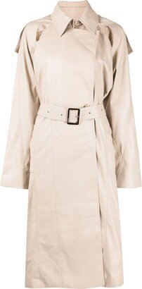 Logo-Patch Belted Trench Coat