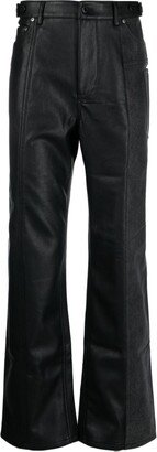 Faux-Leather Straight-Leg Trousers-AL