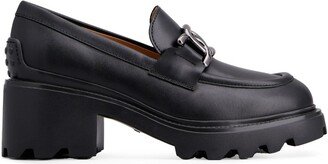 Logo-Buckle Leather Loafers