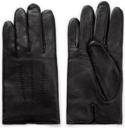 Nappa-leather gloves with logo lettering