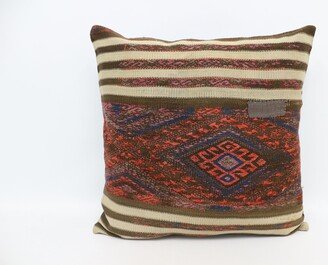 Designer Pillows, Kilim Pillow Covers, Red Cushion, Patterned Case, Kids Throw Cushion 783