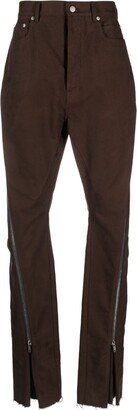 Mid-Rise Zip-Up Flared Trousers