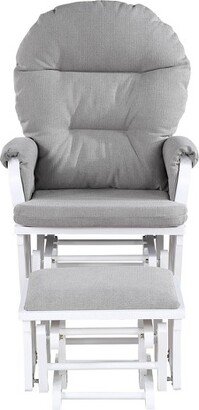 Madison Glider & Ottoman - White/Oyster