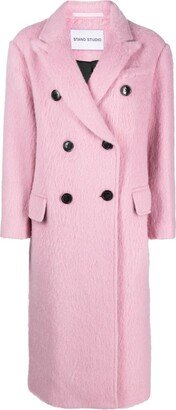 Essa brushed double-breasted wool-blend coat