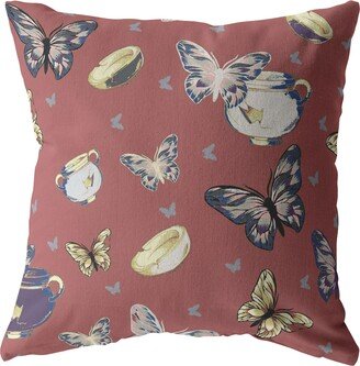 Amrita Sen Designs Amrita Sen Butterflies and Bowls Indoor Outdoor Pillow Zip