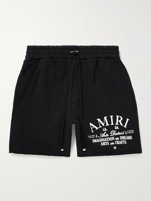 Arts District Straight-Leg Logo-Print Cotton-Jersey Drawstring Shorts