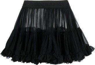 ruffled A-line miniskirt