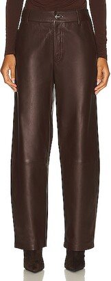 Trey Leather Trouser in Brown