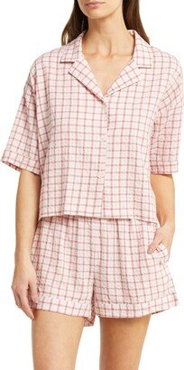 Gingham Cotton Blend Seersucker Short Pajamas