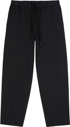 Drawstring-Waistband Straight-Leg Trousers