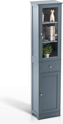 Ivinta Slim Floor Standing Bathroom Storage Cabinet, MDF