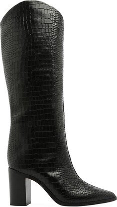 Analeah 85MM Croc-Embossed Leather Boots