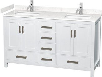 Sheffield Double Bathroom Vanity Set, Cultured Top, No Mirror