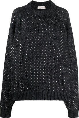 Crystal-Embellished Crew-Neck Jumper