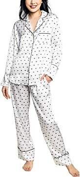 Silk White Art Nouveau Pajama Set