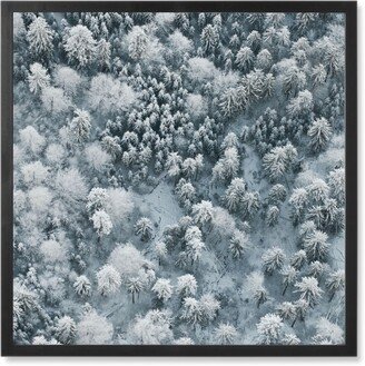 Photo Tiles: Snow Covered Trees Photo Tile, Black, Framed, 8X8, Gray