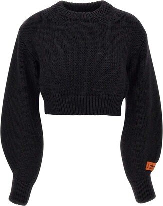 crop Crewneck Wool Pullover